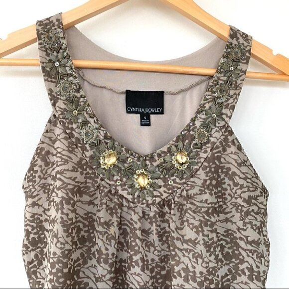 Cynthia  Rowley tank top with jewelled neckline - Picture 2 of 11